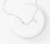 Diamonique Aries Constellation Necklace Rhodium Plated Sterling Silver